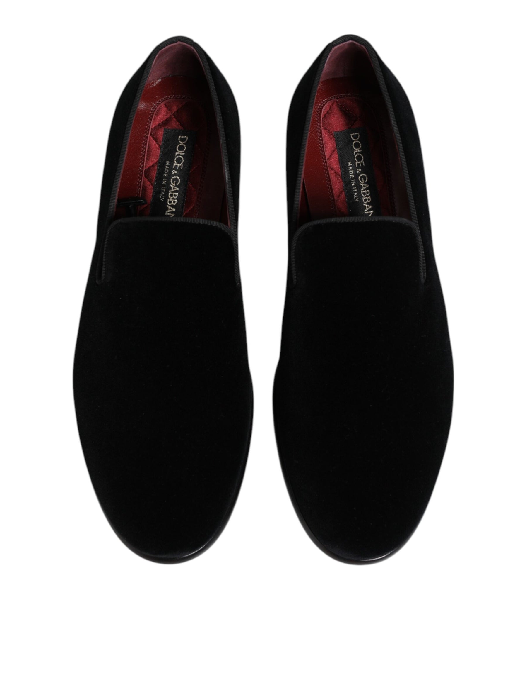 Dolce & Gabbana Black Velvet Loafers Formal Men Dress Shoes | Regal Royce