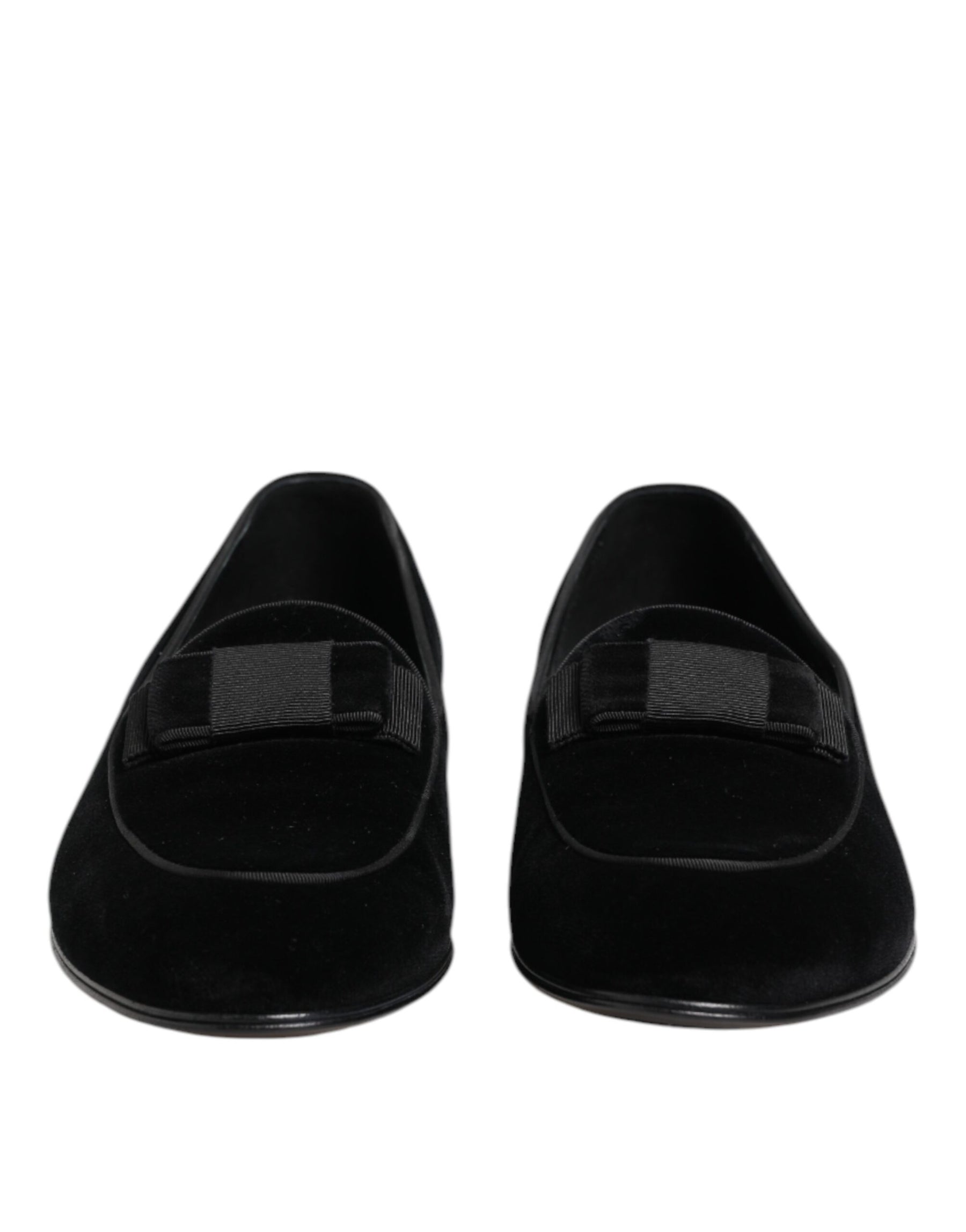 Dolce & Gabbana Black Velvet Loafers Formal Men Dress Shoes | Regal Royce
