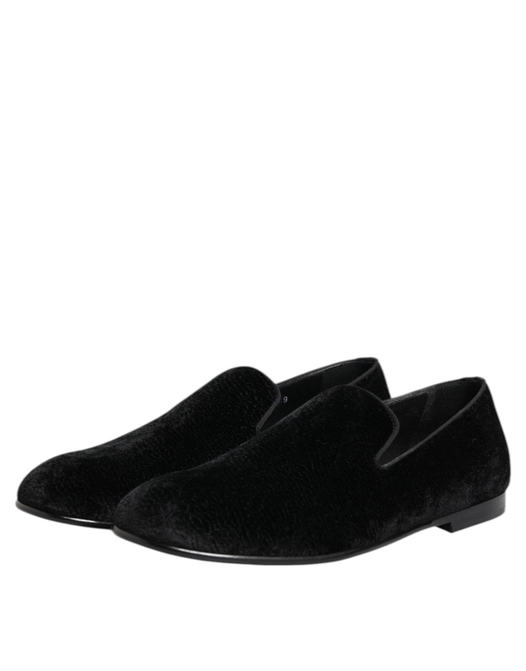 Dolce & Gabbana Black Jacquard Loafers Formal Men Dress Shoes | Regal Royce