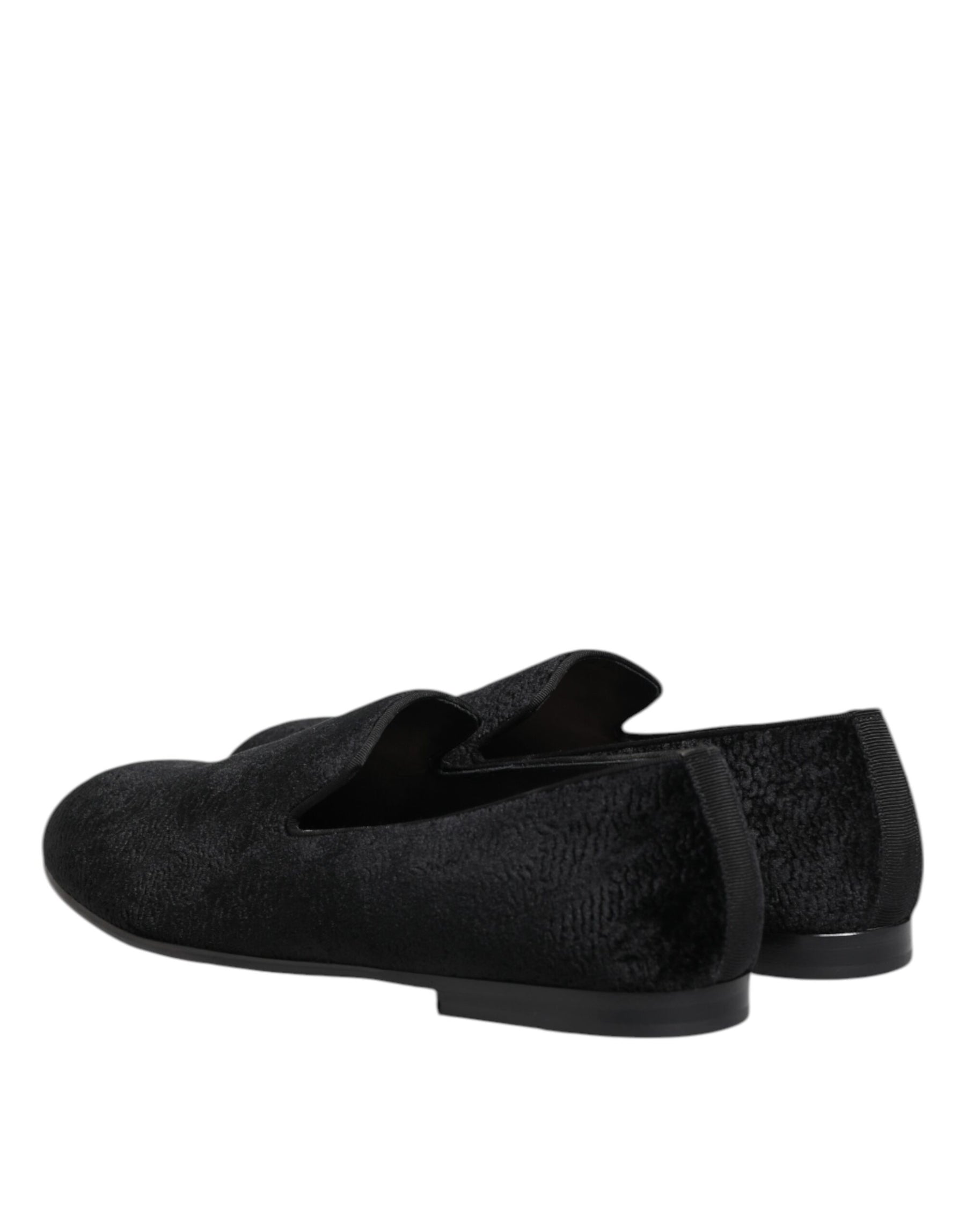 Dolce & Gabbana Black Jacquard Loafers Formal Men Dress Shoes | Regal Royce