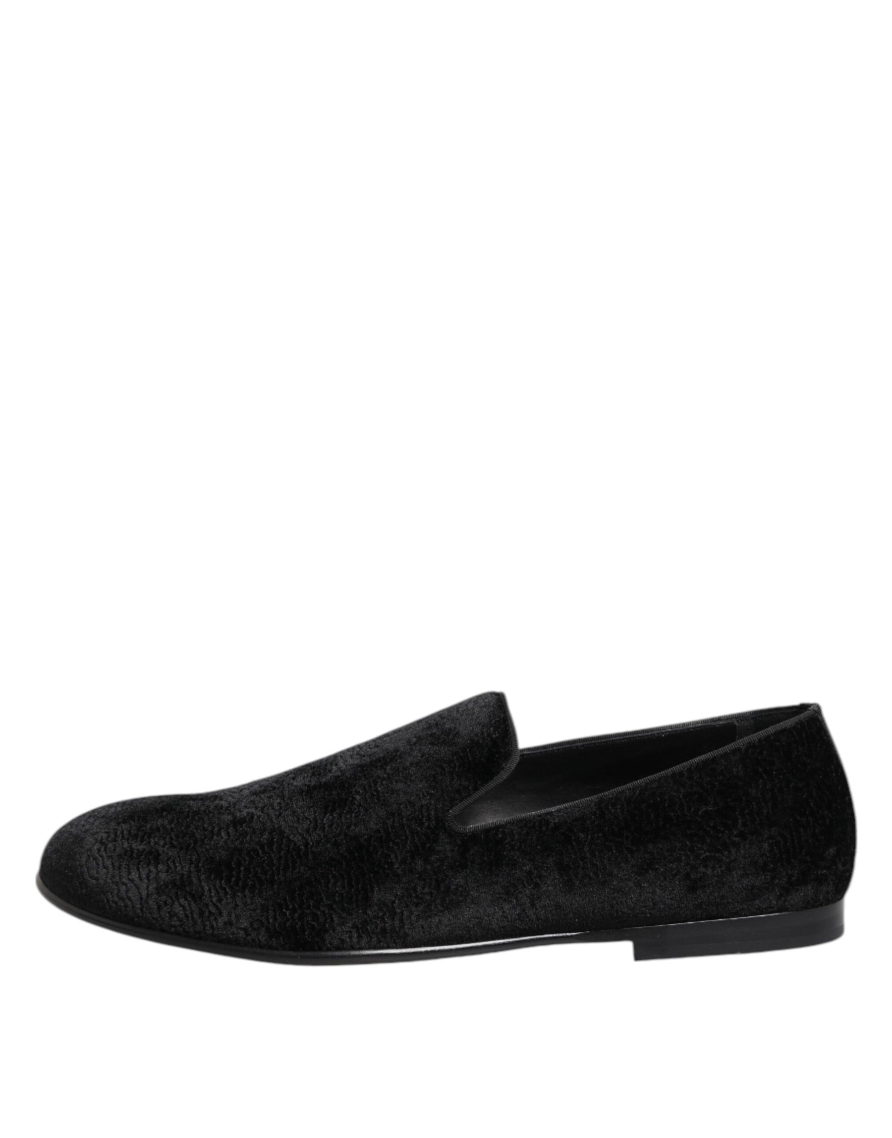 Dolce & Gabbana Black Jacquard Loafers Formal Men Dress Shoes | Regal Royce
