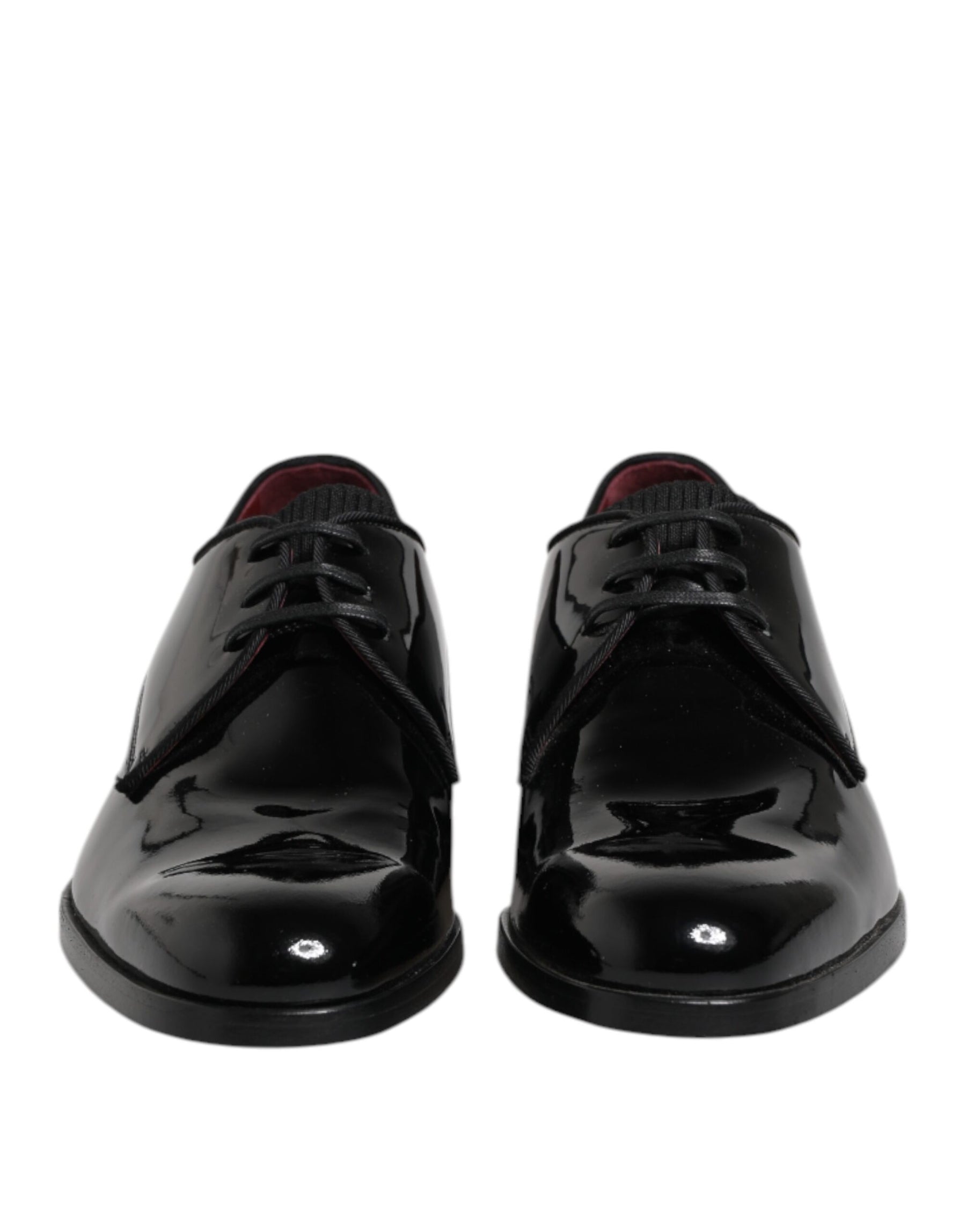 Dolce & Gabbana Black Leather Lace Up Men Derby Formal Shoes | Regal Royce
