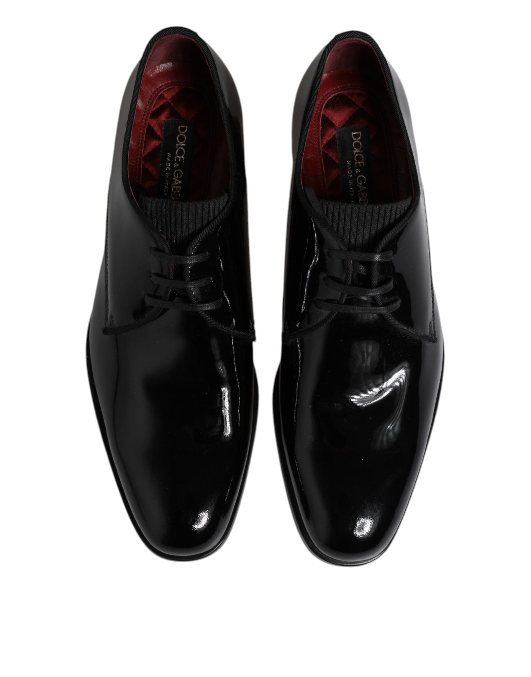 Dolce & Gabbana Black Leather Lace Up Men Derby Formal Shoes | Regal Royce