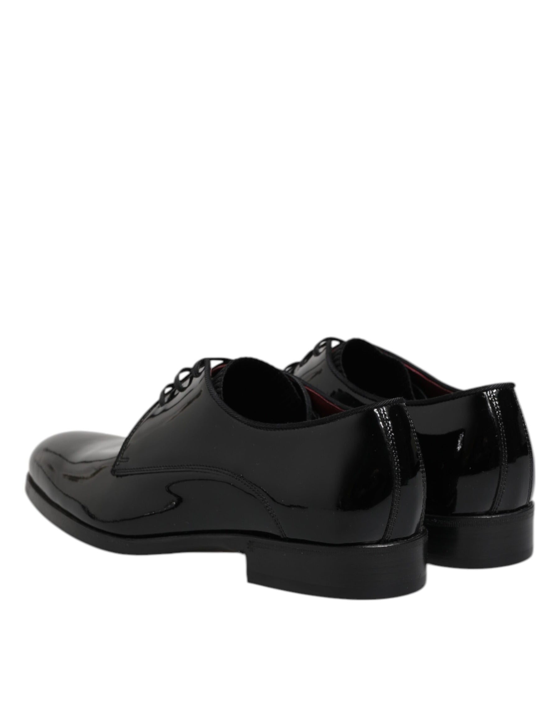 Dolce & Gabbana Black Leather Lace Up Men Derby Formal Shoes | Regal Royce