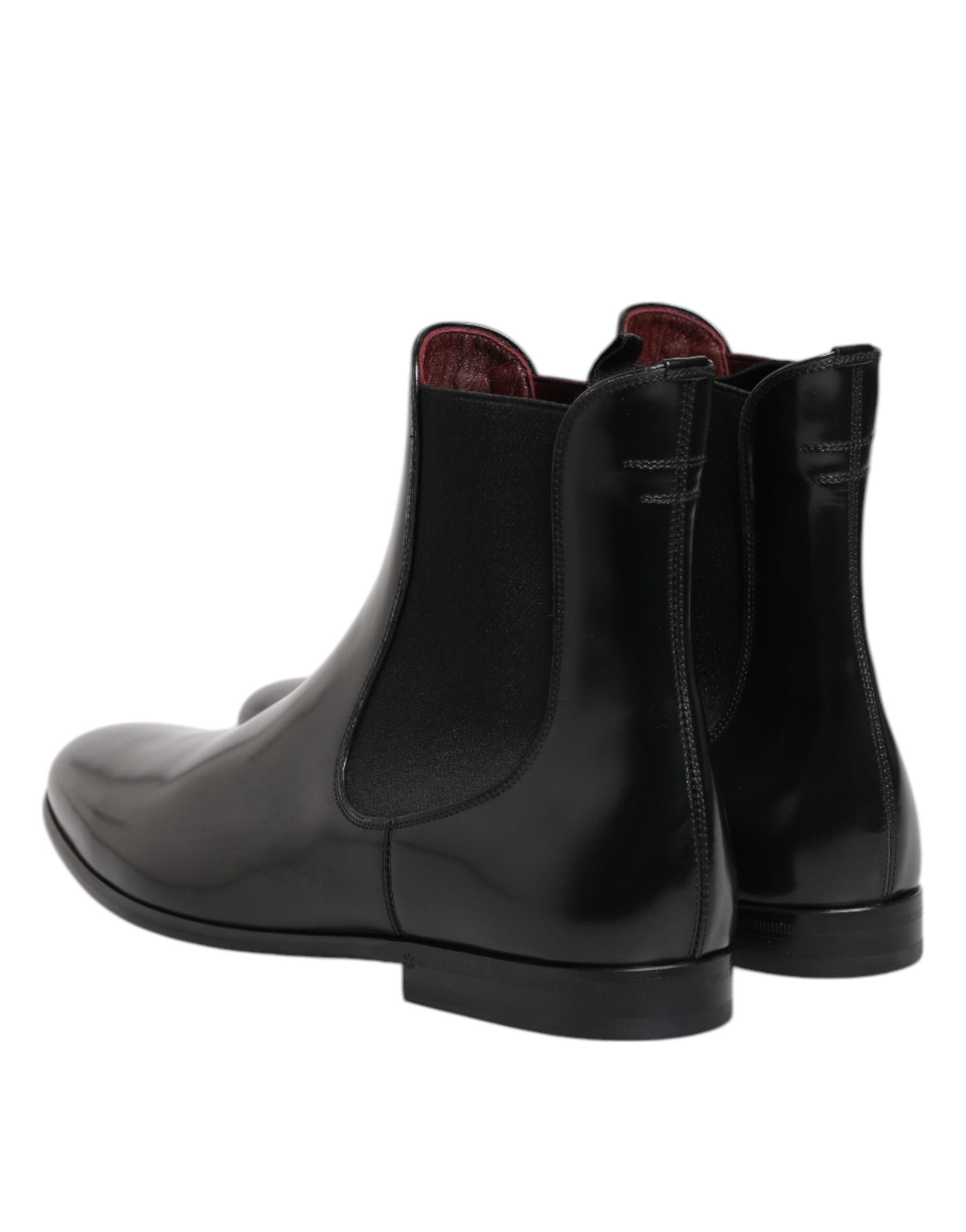 Dolce & Gabbana Black Chelsea Slip On Mid Calf Boots Shoes | Regal Royce
