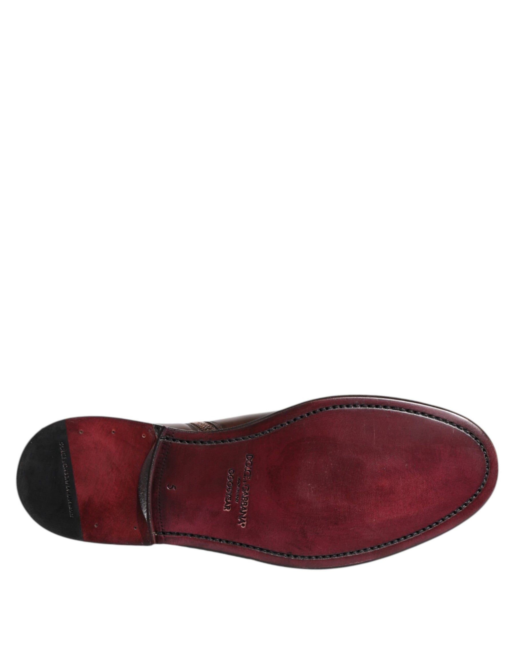 Dolce & Gabbana Brown Chelsea Leather Mid Calf Boots Shoes | Regal Royce