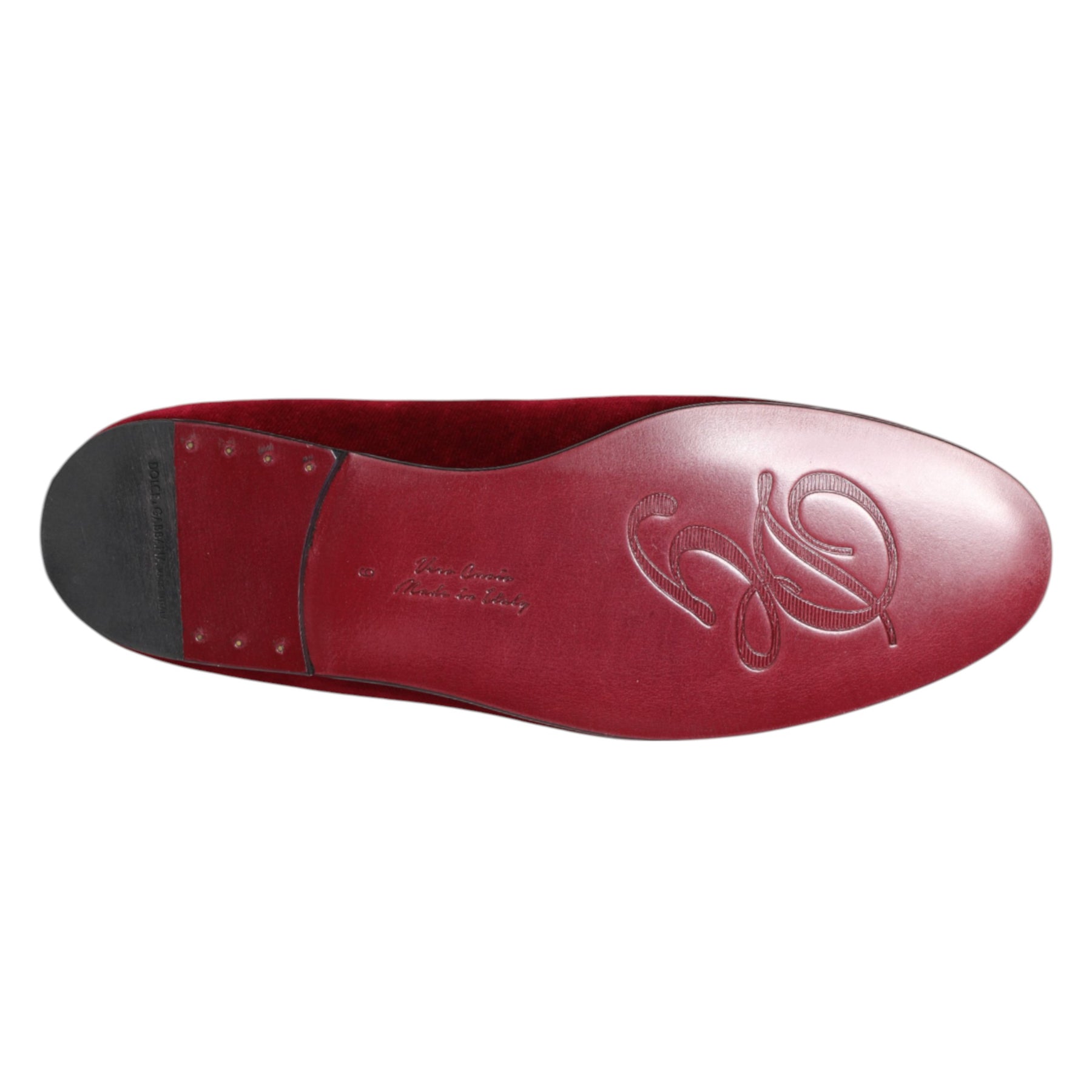 Dolce & Gabbana Red Velvet Gold Crown Mens Loafers Shoes | Regal Royce