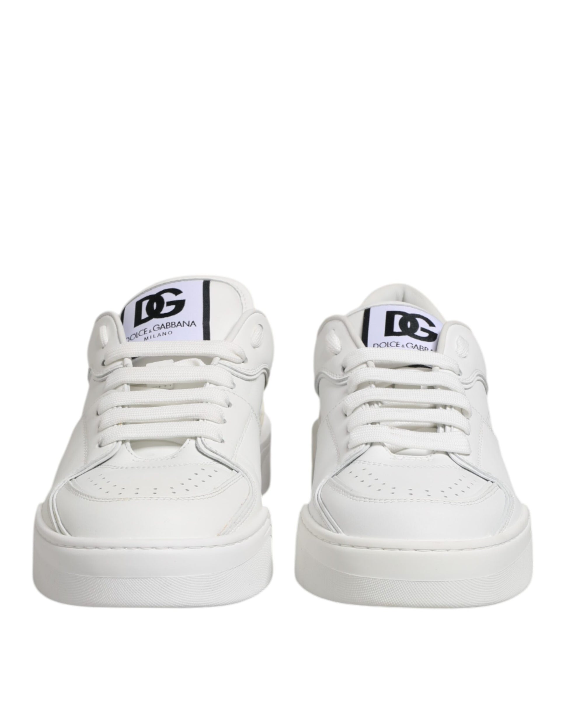 Dolce & Gabbana White Miami Leather Low Top Sneakers Shoes