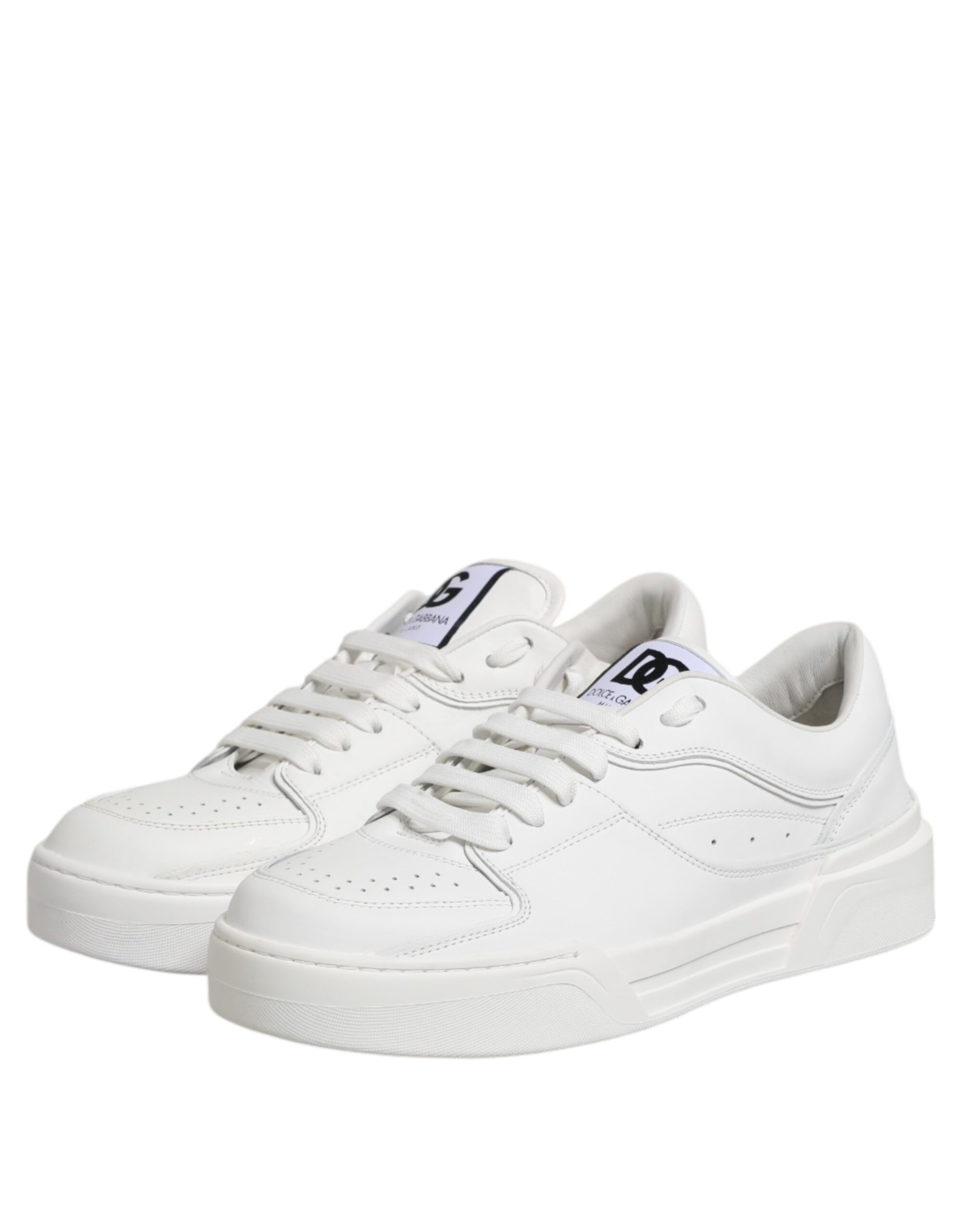 Dolce & Gabbana White Miami Leather Low Top Sneakers Shoes
