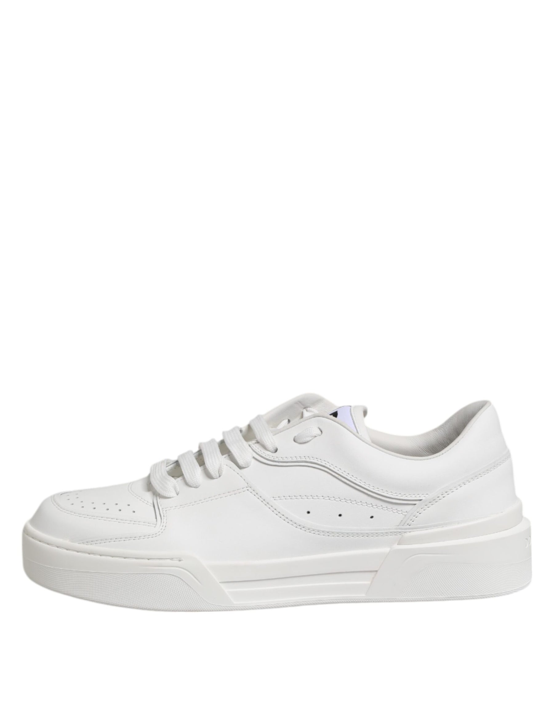 Dolce & Gabbana White Miami Leather Low Top Sneakers Shoes | Regal Royce
