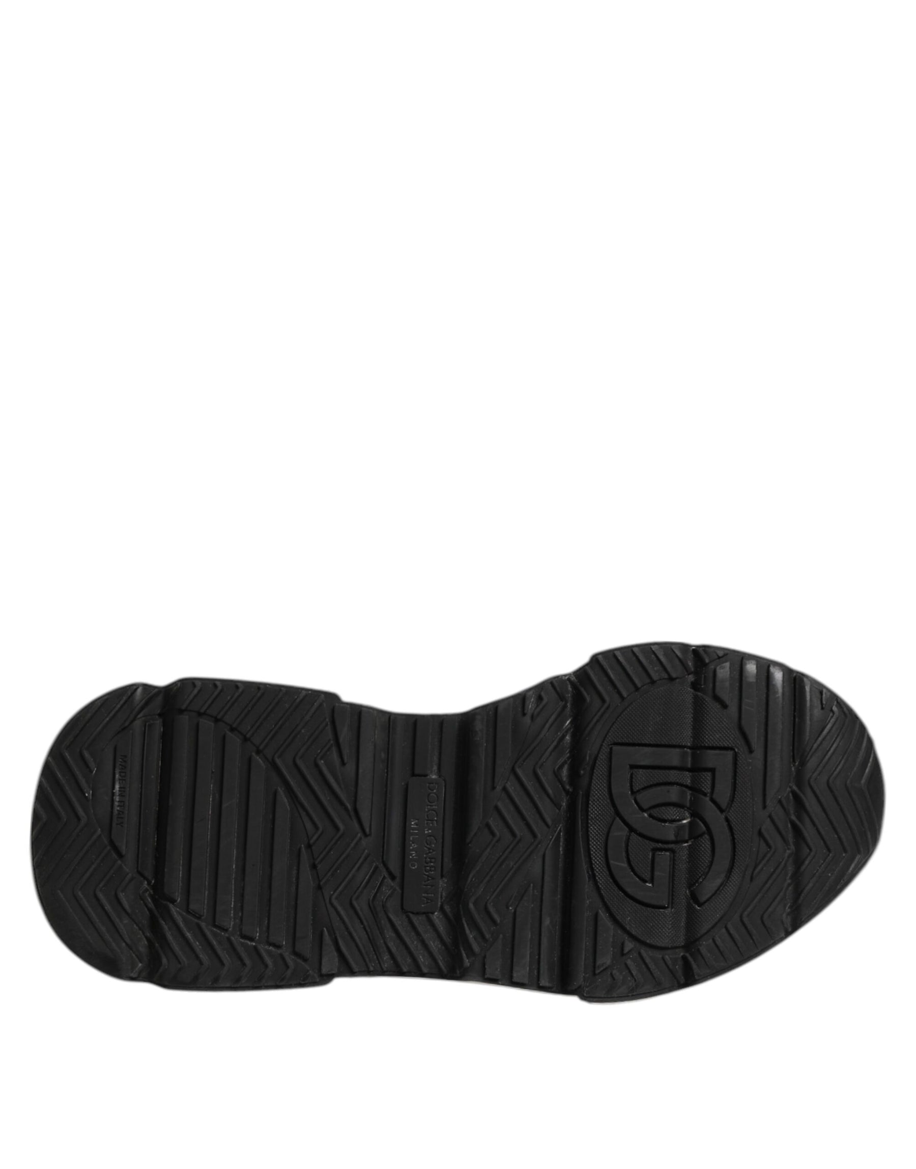 Dolce & Gabbana White Black Logo Plaque Daymaster Men Sneakers Shoes | Regal Royce