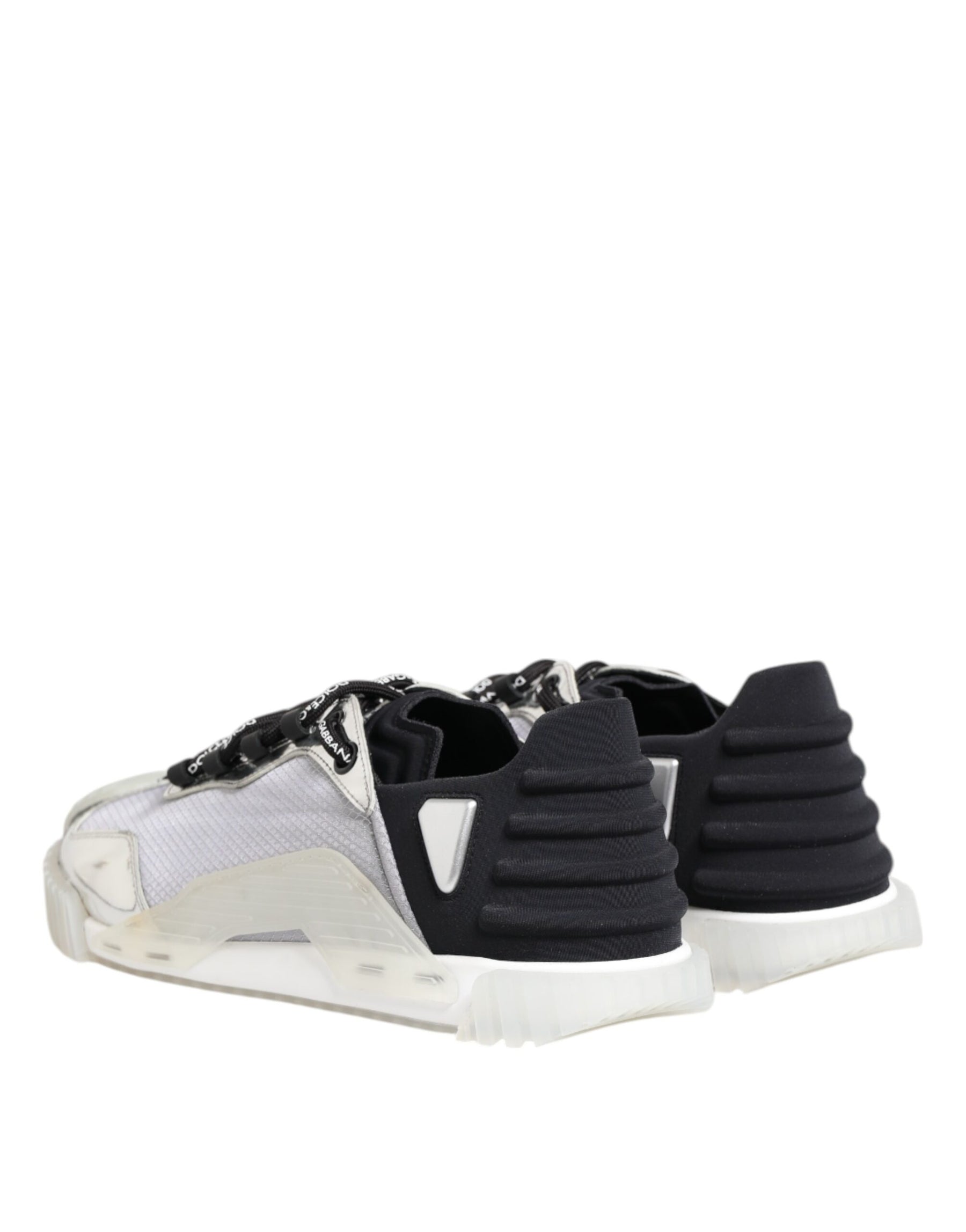 Dolce & Gabbana Silver Black Nylon NS1 Low Top Sneakers Shoes | Regal Royce