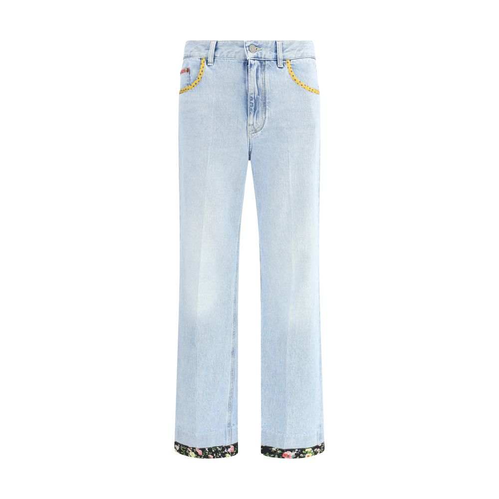 Valentino Light Blue Cotton Straight-Leg Jeans | Regal Royce