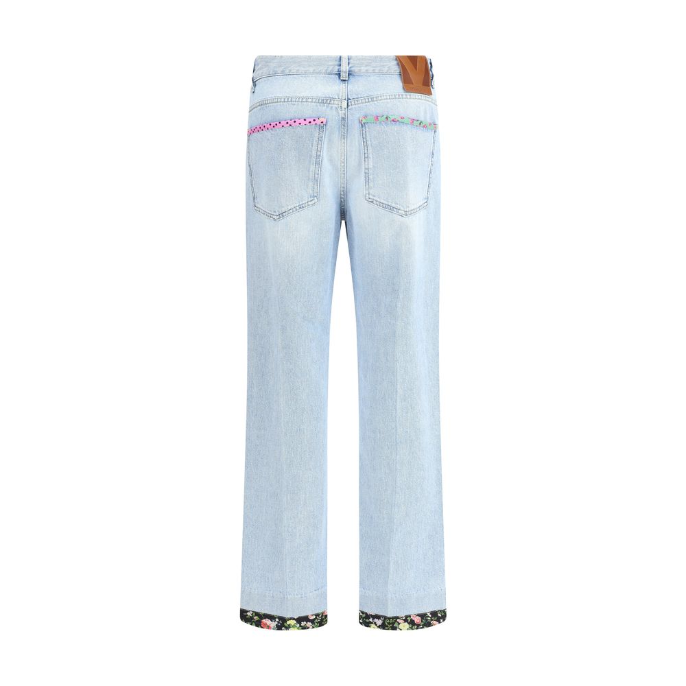 Valentino Light Blue Cotton Straight-Leg Jeans | Regal Royce