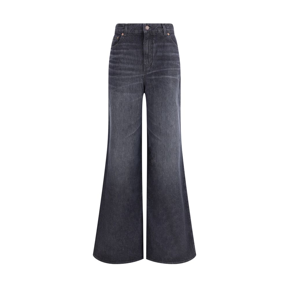 Chloé Black Cotton Flared Jeans | Regal Royce