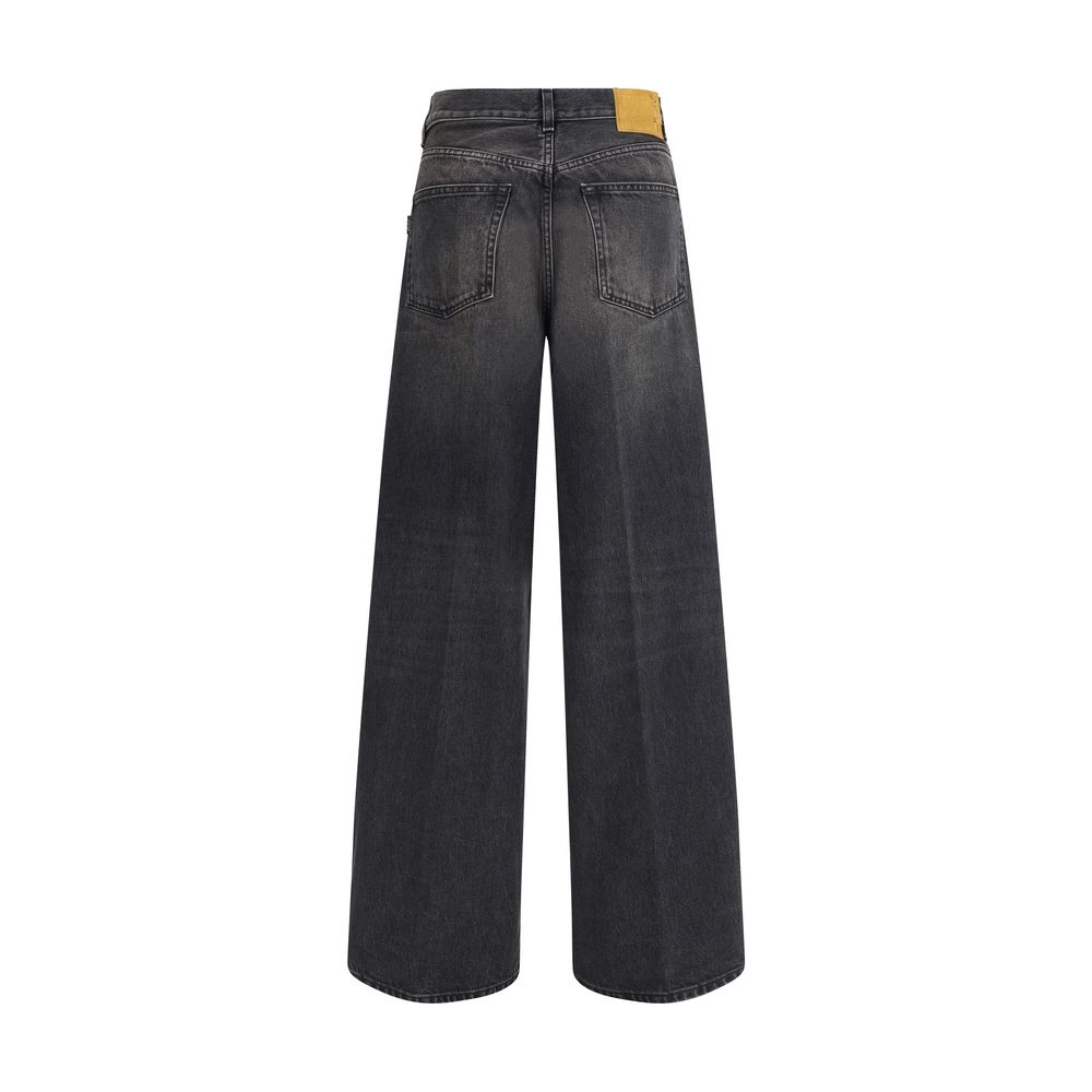 Haikure Black Cotton Relaxed Fit Jeans | Regal Royce