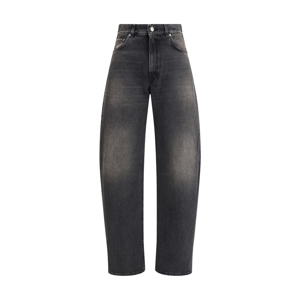 Haikure Black Cotton Relaxed Fit Jeans | Regal Royce