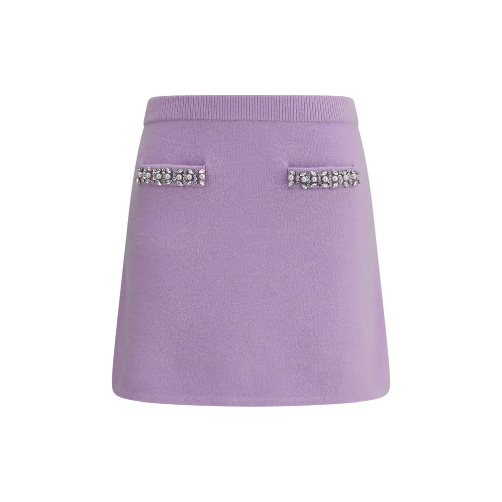 Self-Portrait Purple Viscose Mini Skirt | Regal Royce