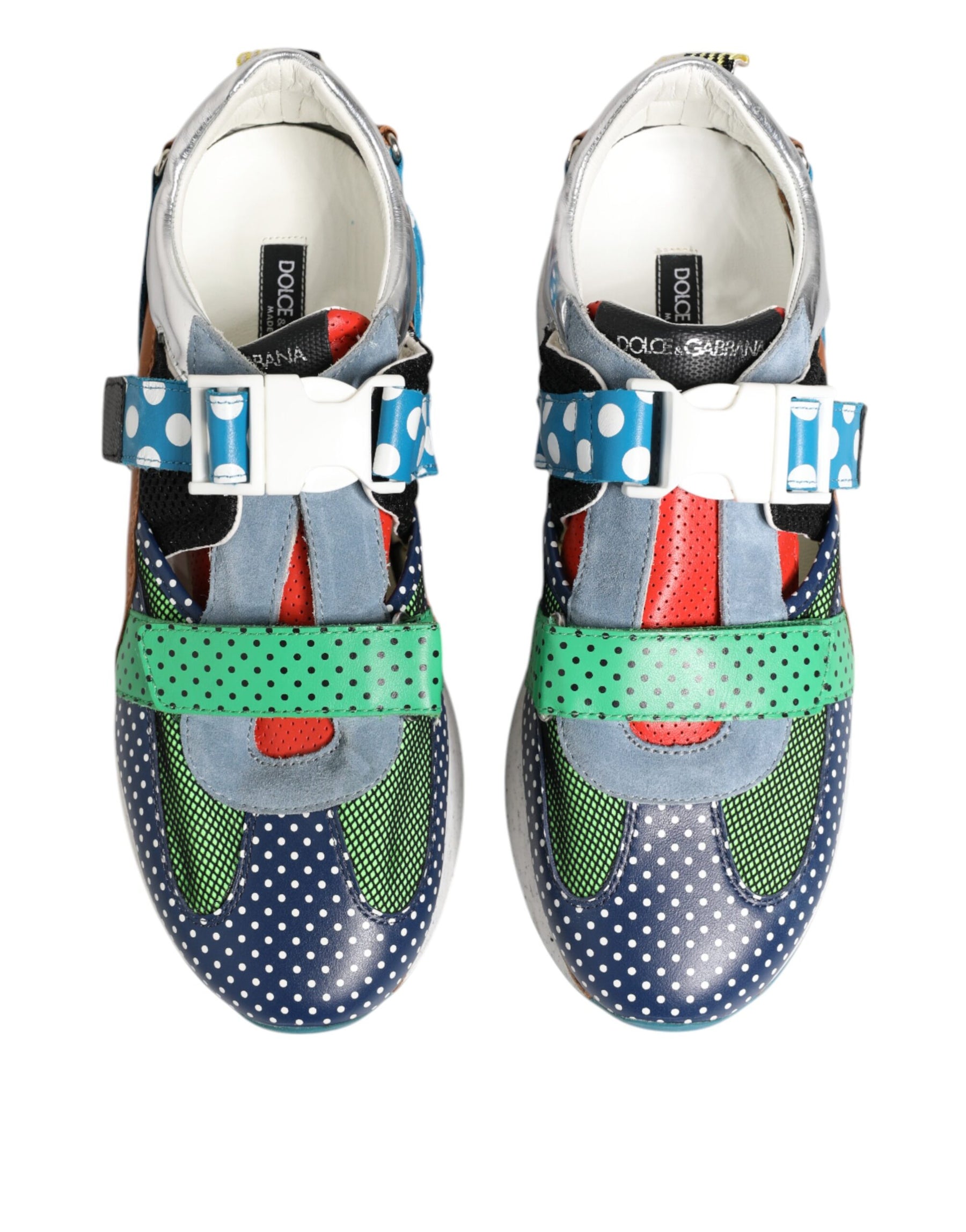 Dolce & Gabbana Multicolor Leather Low Top Sneakers Shoes | Regal Royce