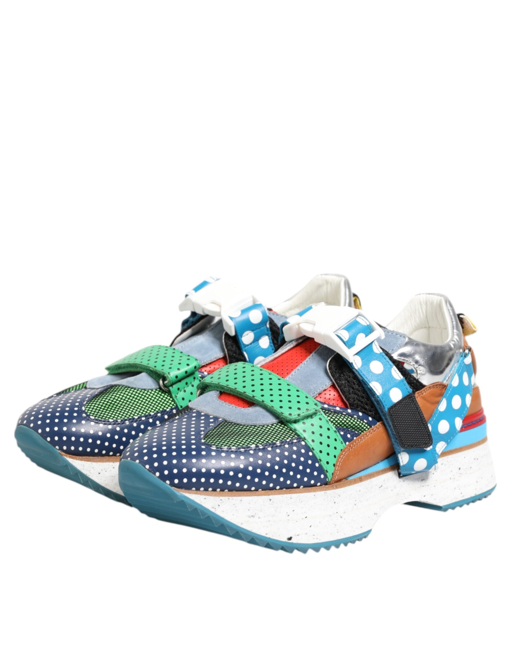 Dolce & Gabbana Multicolor Leather Low Top Sneakers Shoes | Regal Royce