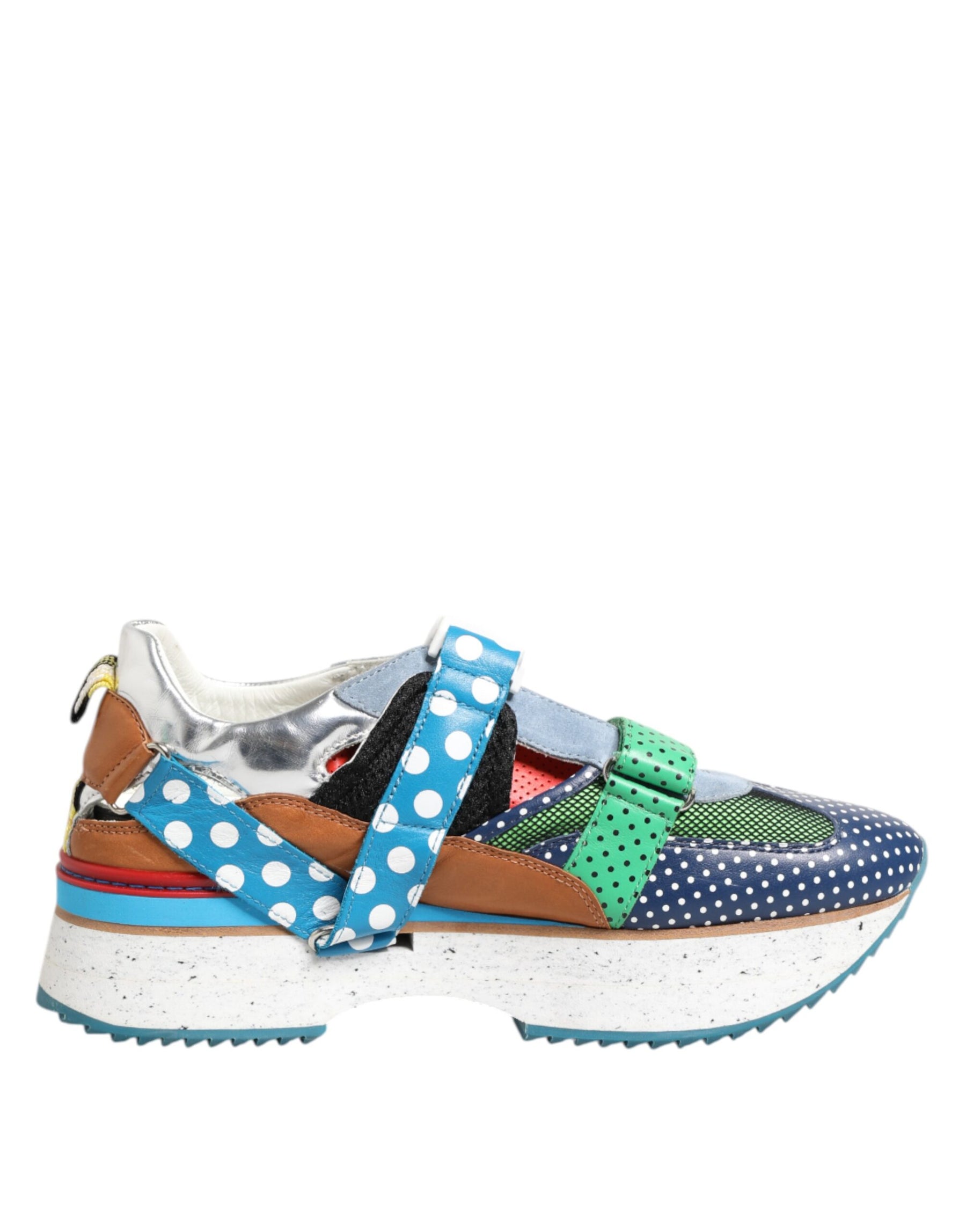 Dolce & Gabbana Multicolor Leather Low Top Sneakers Shoes | Regal Royce