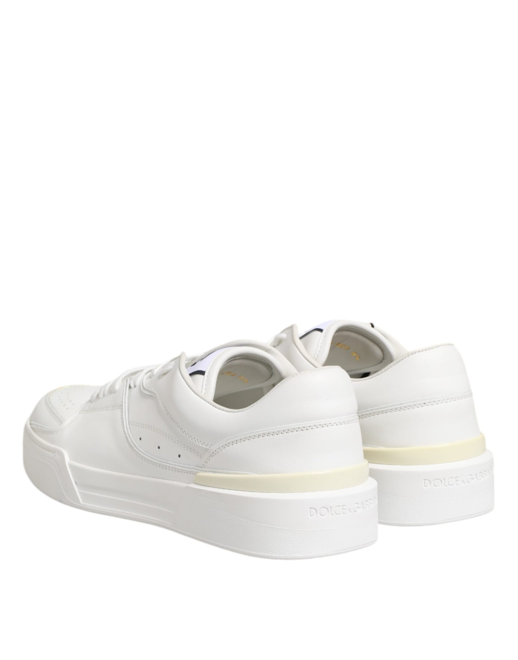 Dolce & Gabbana White Miami Leather Low Top Sneakers Shoes | Regal Royce