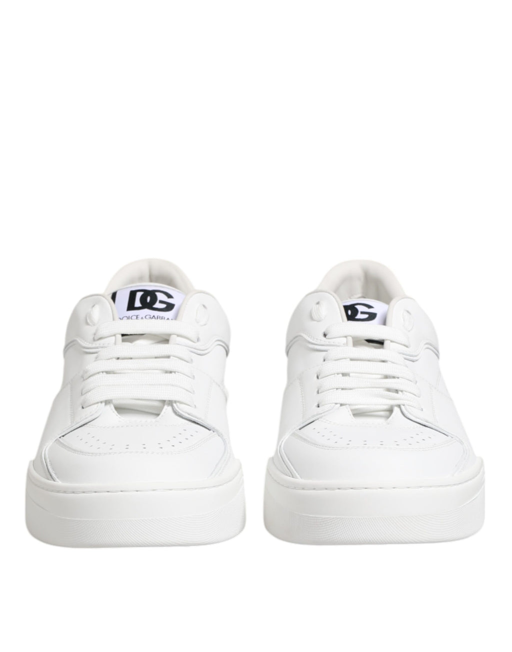 Dolce & Gabbana White Miami Leather Low Top Sneakers Shoes