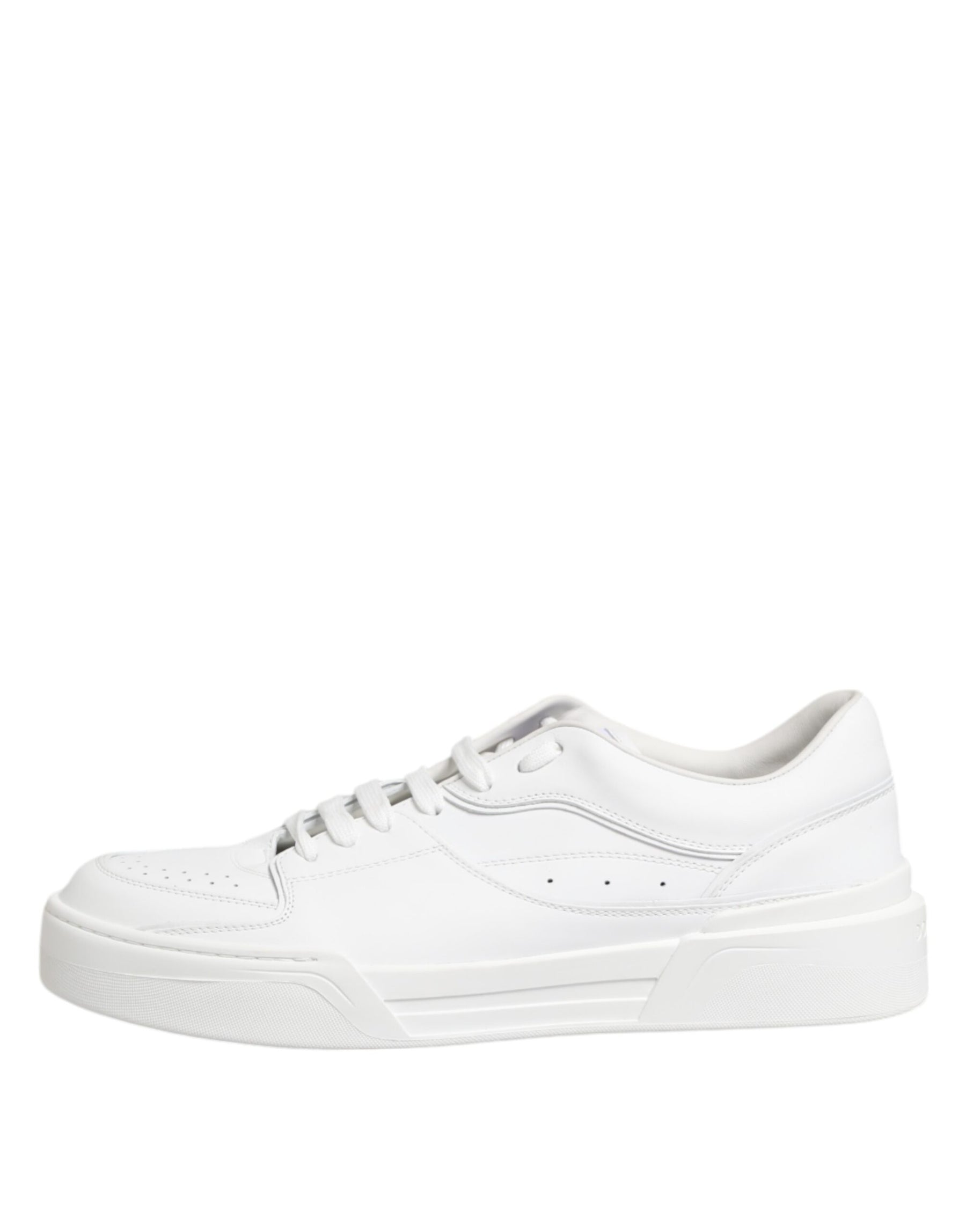 Dolce & Gabbana White Miami Leather Low Top Sneakers Shoes | Regal Royce