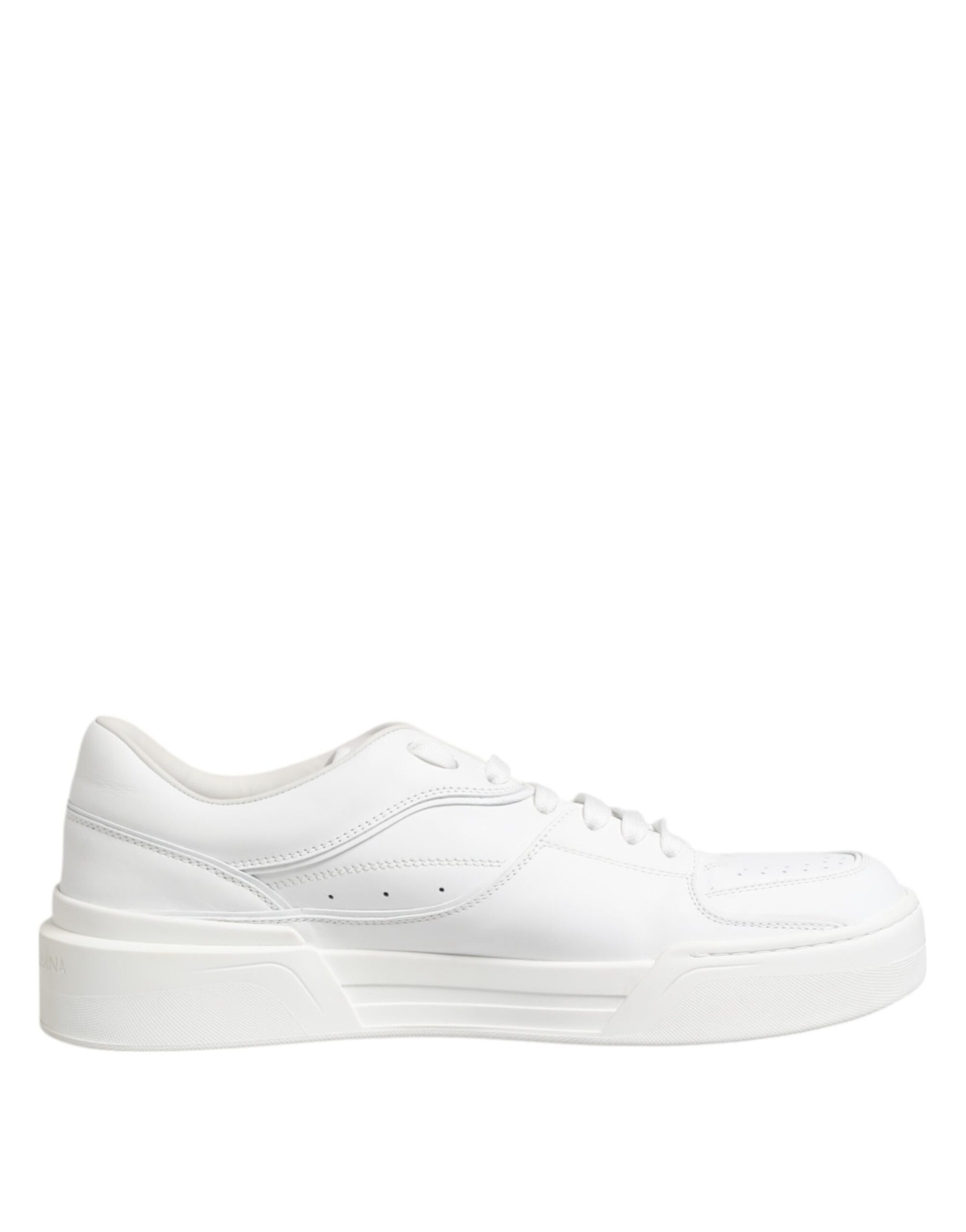 Dolce & Gabbana White Miami Leather Low Top Sneakers Shoes | Regal Royce