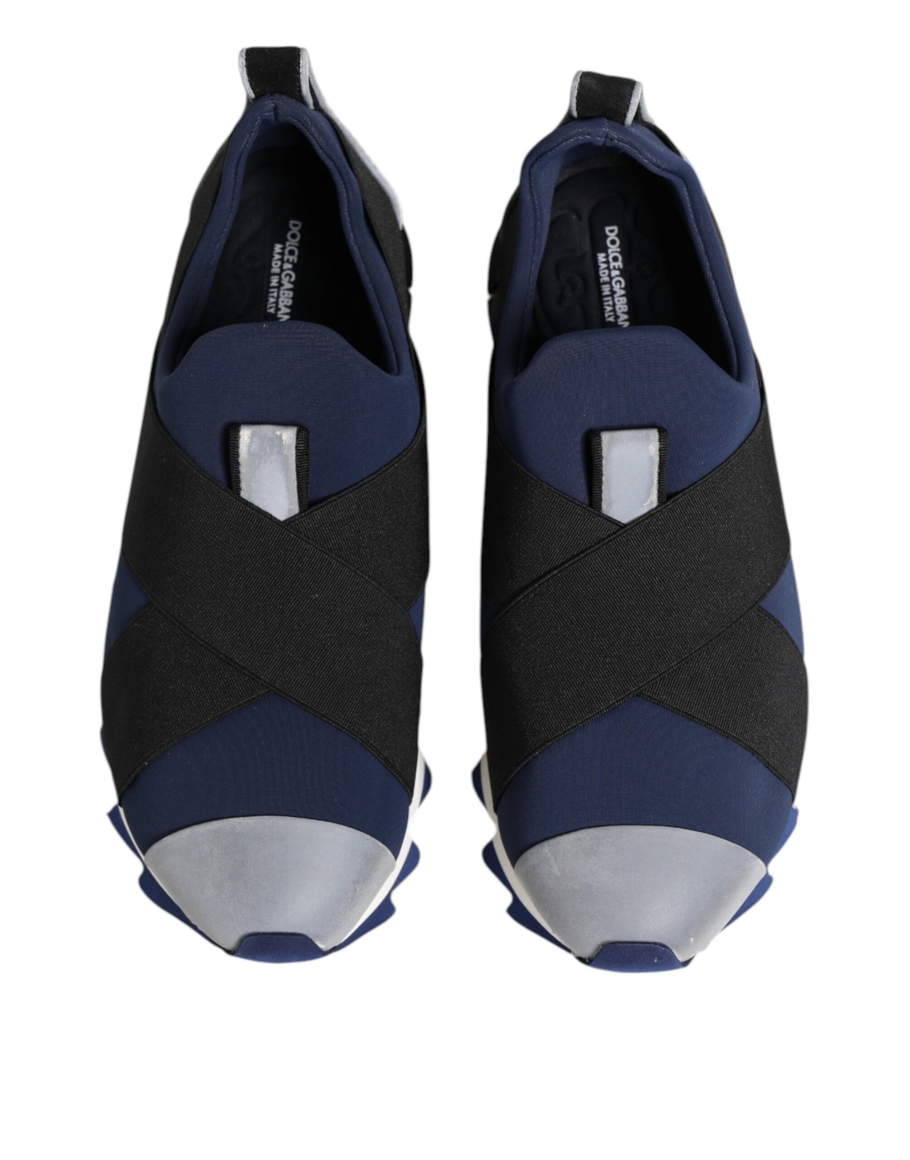 Dolce & Gabbana Blue Black Slip On Low Top Men Sneakers Shoes | Regal Royce