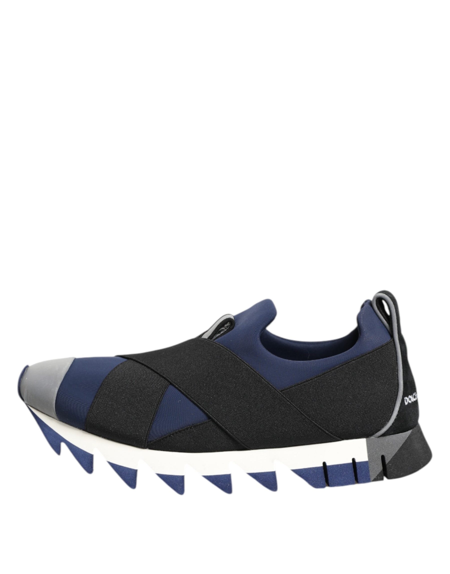 Dolce & Gabbana Blue Black Slip On Low Top Men Sneakers Shoes | Regal Royce
