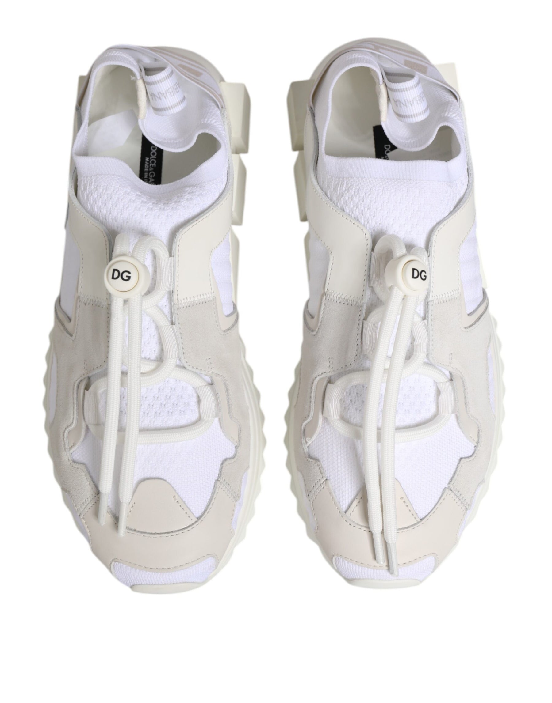 Dolce & Gabbana White Sorrento Low Top Lace Up Sneakers Shoes | Regal Royce