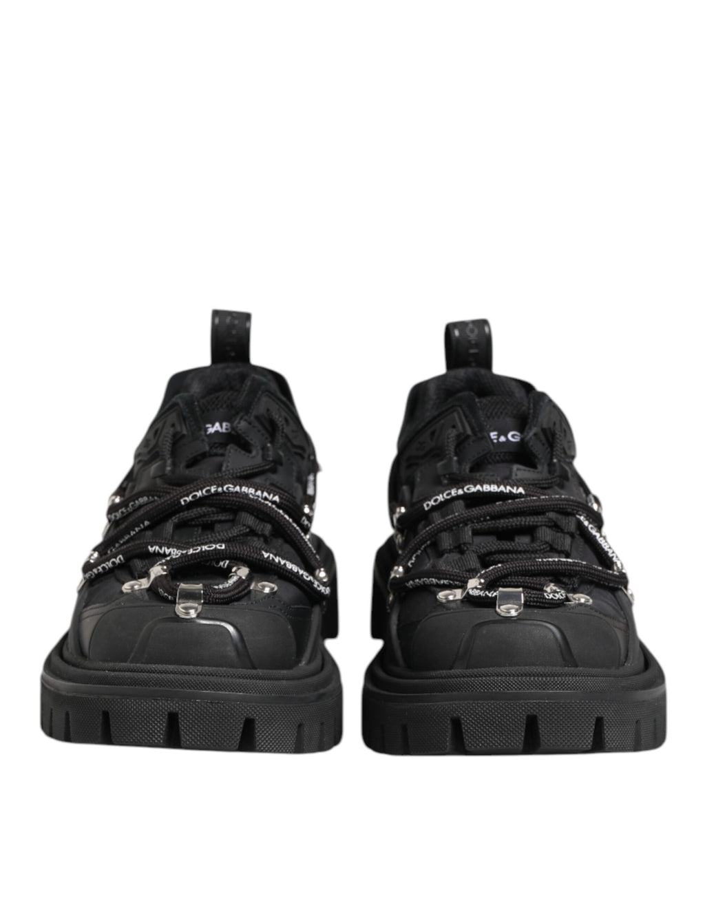 Dolce & Gabbana Black Low Top Lace Up Trekking Sneakers Shoes