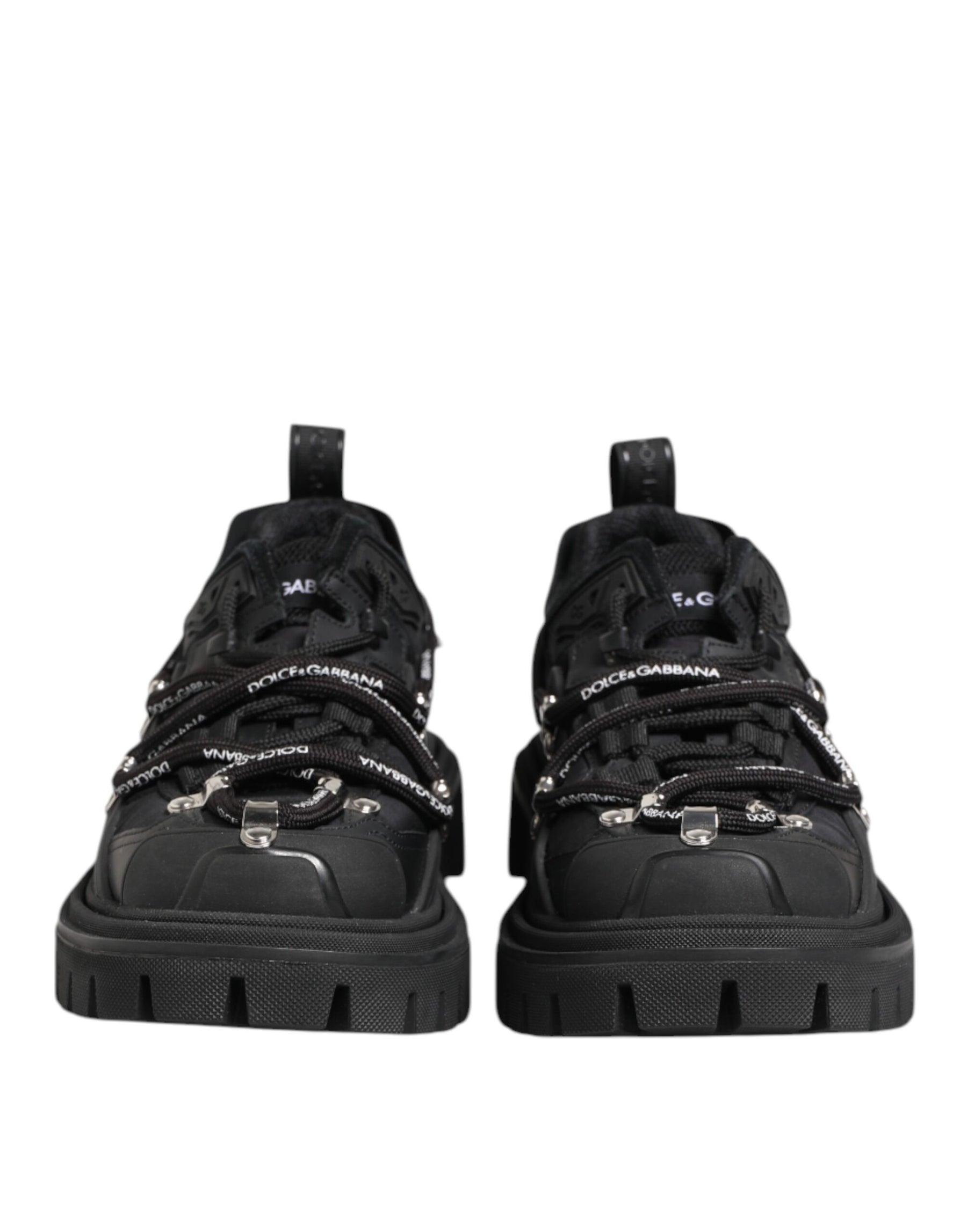 Dolce & Gabbana Black Low Top Lace Up Trekking Sneakers Shoes | Regal Royce