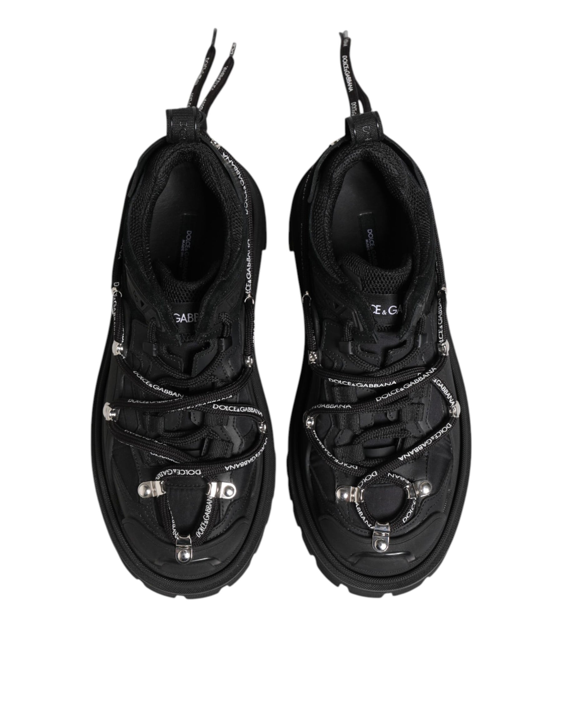 Dolce & Gabbana Black Low Top Lace Up Trekking Sneakers Shoes | Regal Royce
