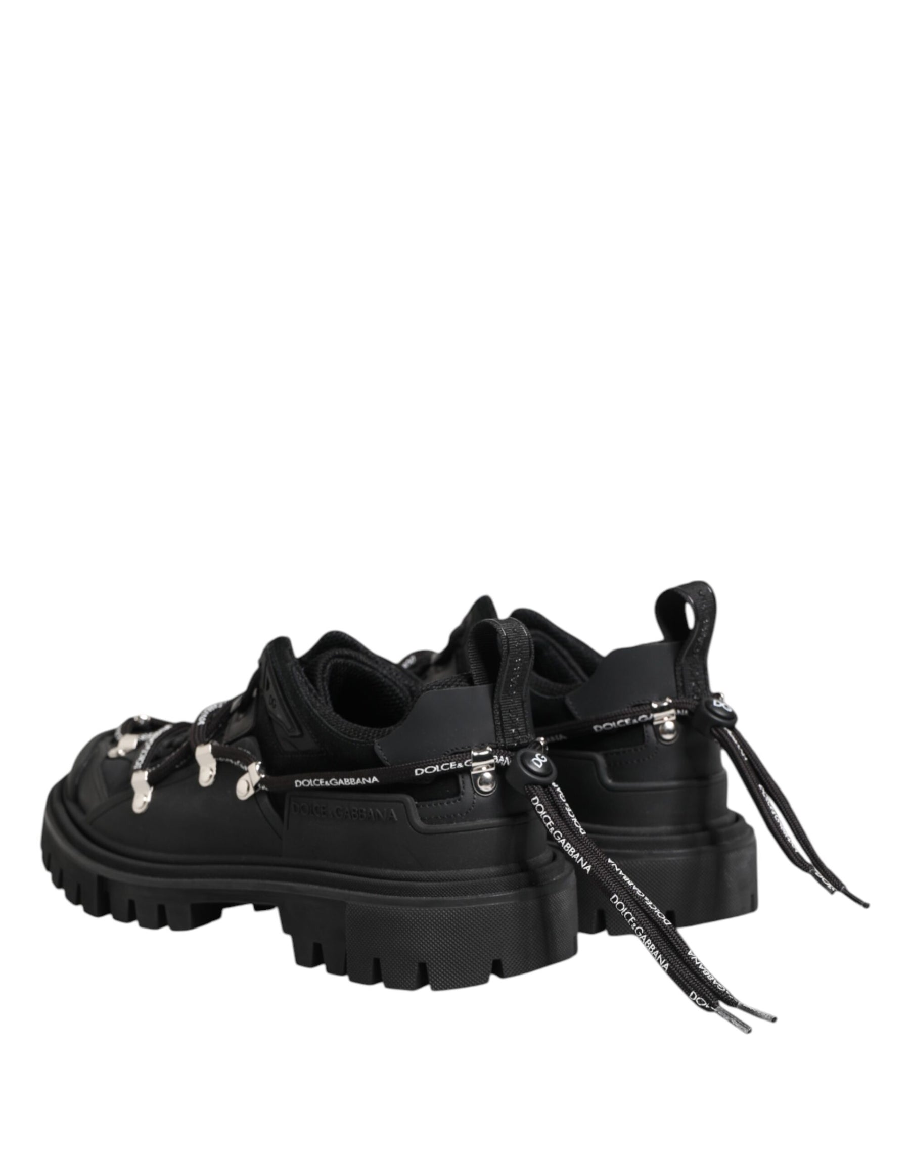 Dolce & Gabbana Black Low Top Lace Up Trekking Sneakers Shoes | Regal Royce
