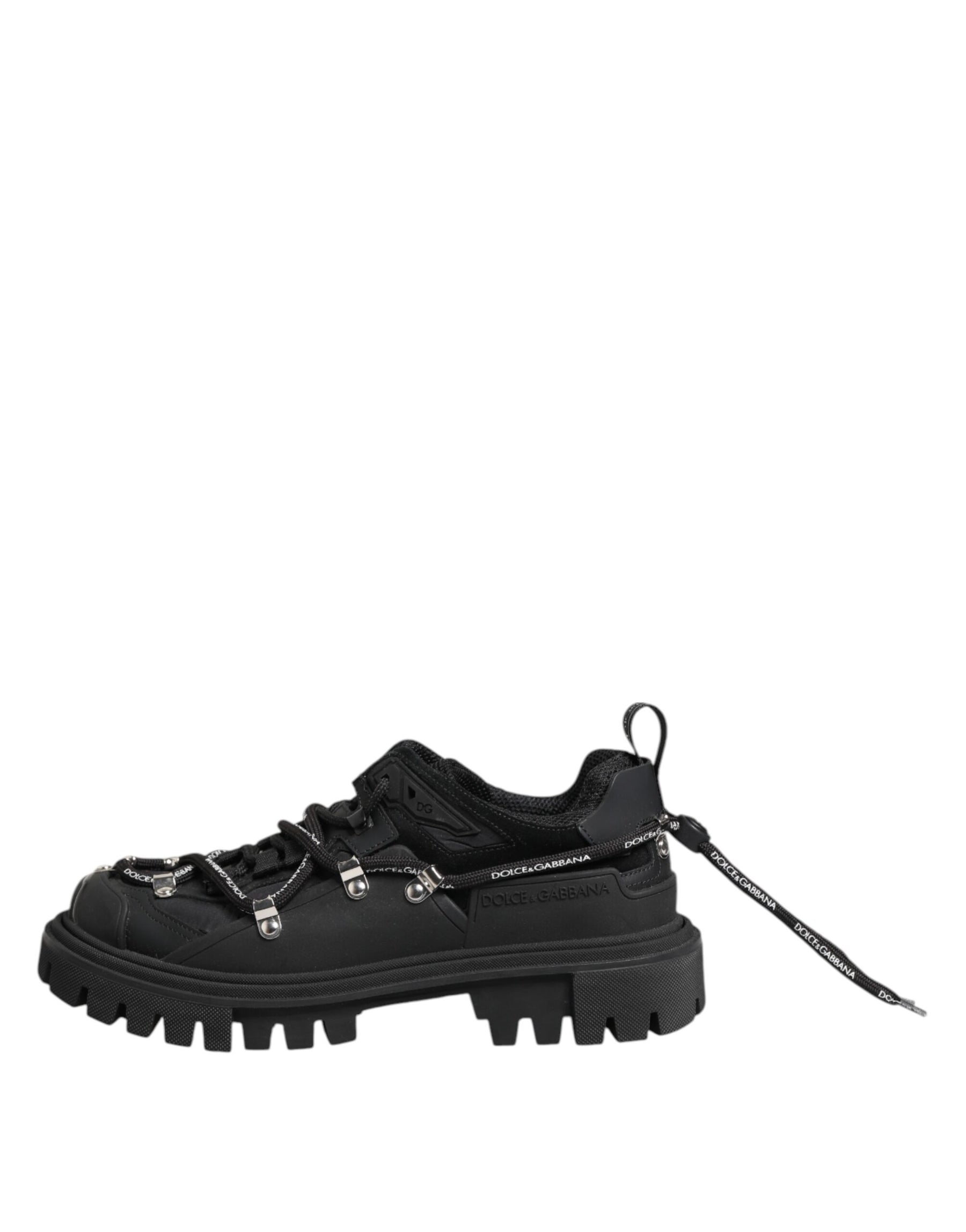 Dolce & Gabbana Black Low Top Lace Up Trekking Sneakers Shoes | Regal Royce