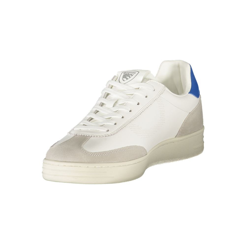 Blauer White Leather Men Sneaker