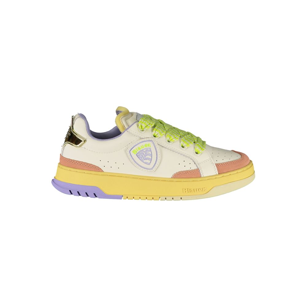 Blauer White Leather Women Sneaker | Regal Royce