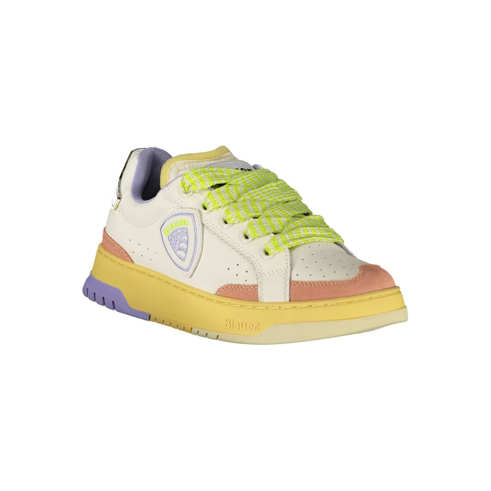 Blauer White Leather Women Sneaker | Regal Royce