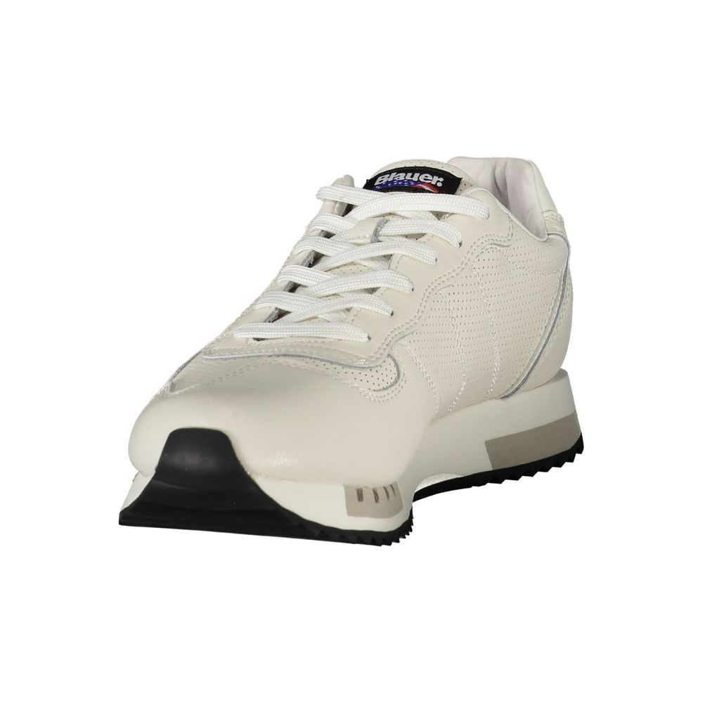 Blauer Bianco Polyurethane Men Sneaker | Regal Royce