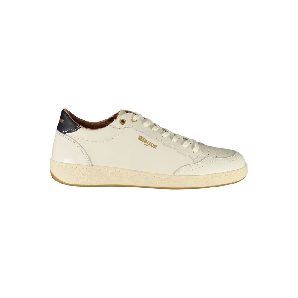 Blauer White Polyurethane Men Sneaker | Regal Royce