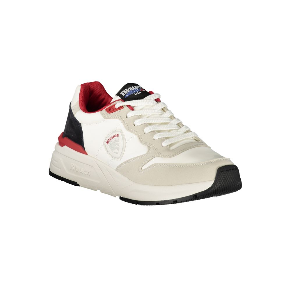 Blauer White Polyurethane Men Sneaker | Regal Royce