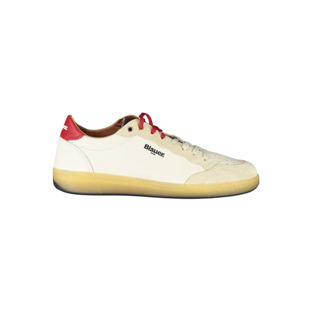 Blauer White Polyurethane Men Sneaker | Regal Royce