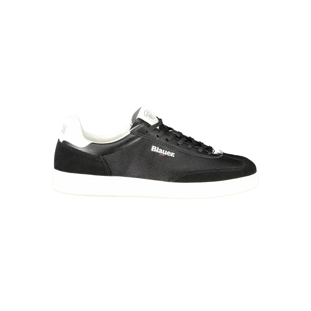 Blauer Black Polyurethane Men's Sneaker | Regal Royce