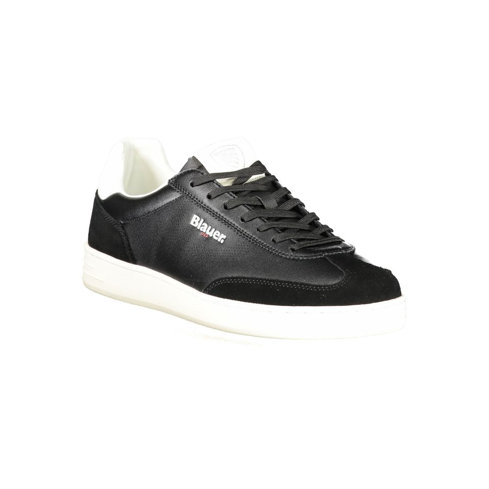 Blauer Black Polyurethane Men's Sneaker | Regal Royce
