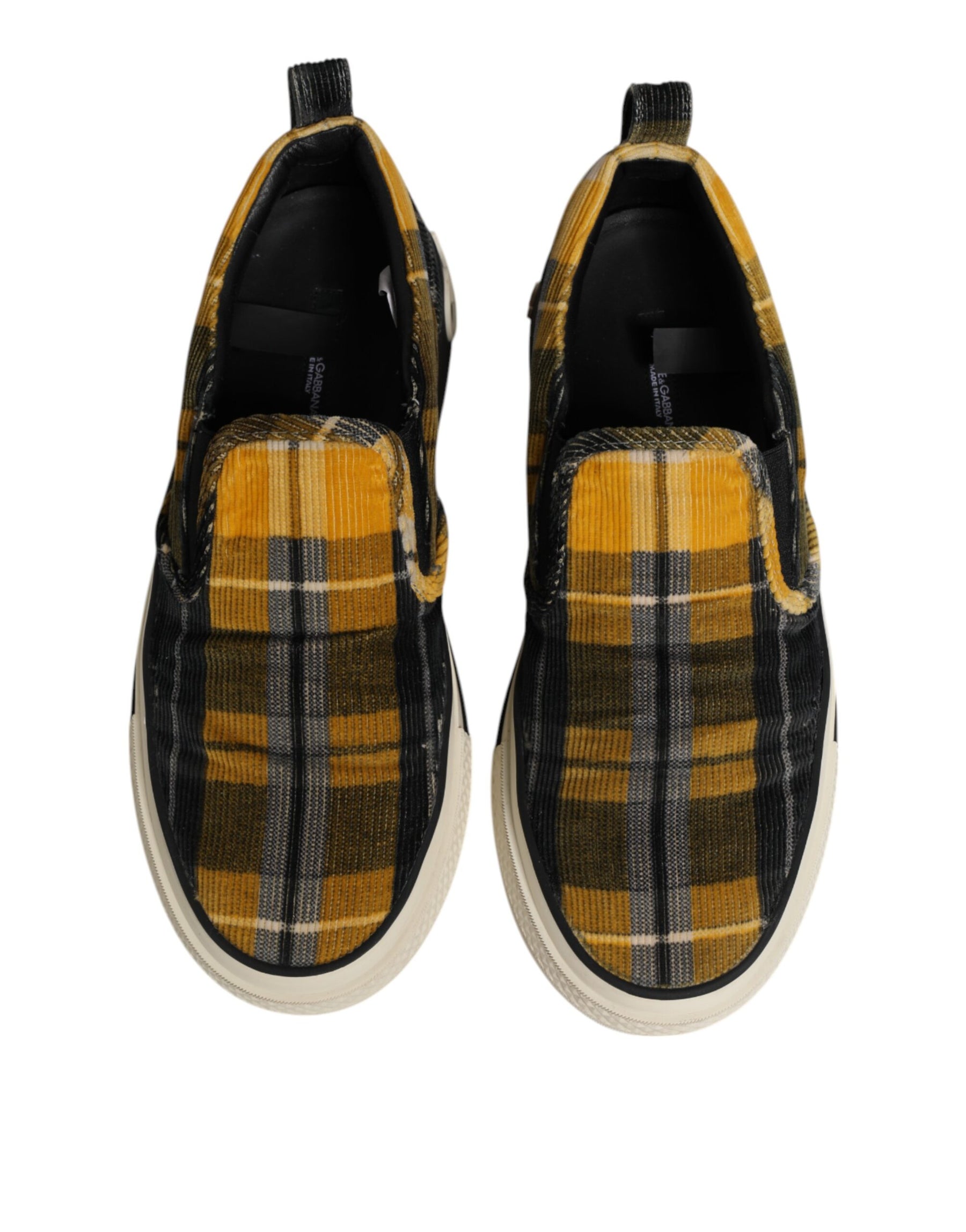 Dolce & Gabbana Multicolor Portofino Tartan Check Sneakers Shoes | Regal Royce