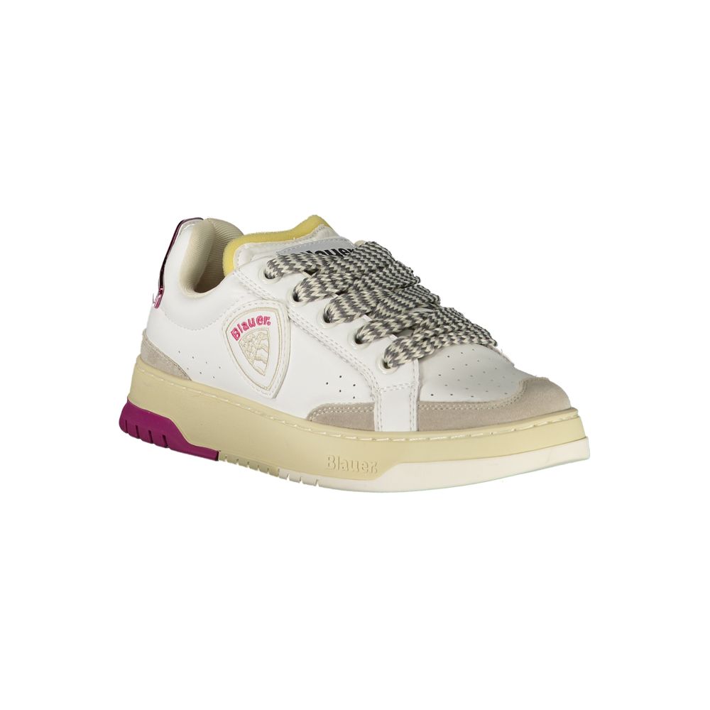 Blauer White Leather Women Sneaker | Regal Royce