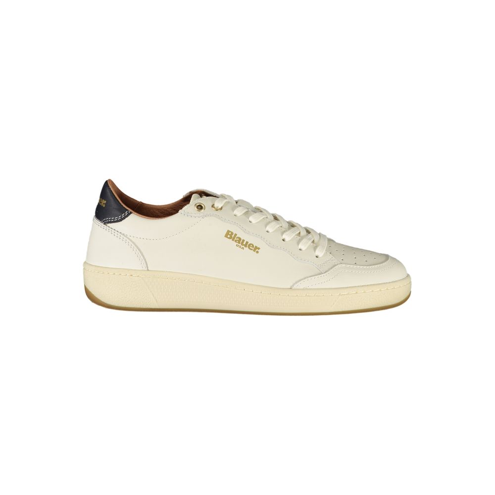Blauer White Leather Women Sneaker | Regal Royce