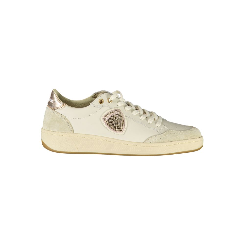 Blauer White Leather Women Sneaker | Regal Royce
